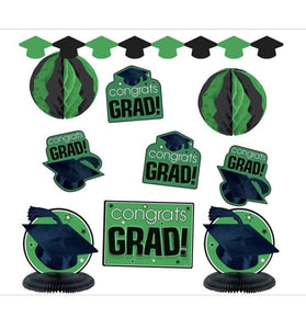 Graduation Green Decorating Kit 10 Pieces