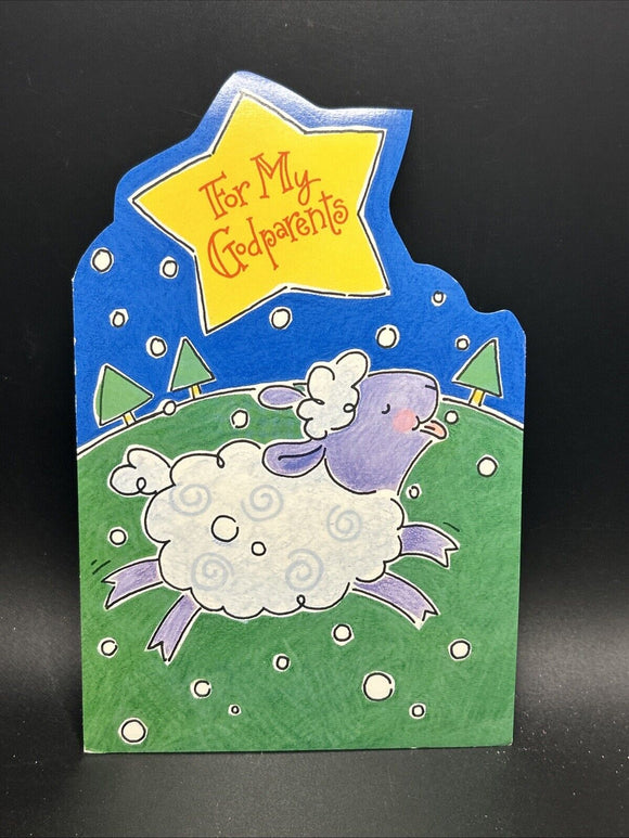 Merry Christmas Godparents Greeting Card w/Envelope