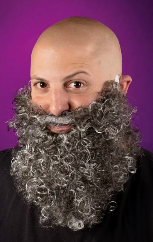 Beard Curly Synthetic Hair Beard/Mustache Costume Disguise Grey