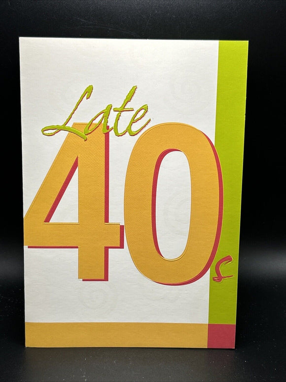 50th (Late 40s) Birthday Greeting Card w/Envelope