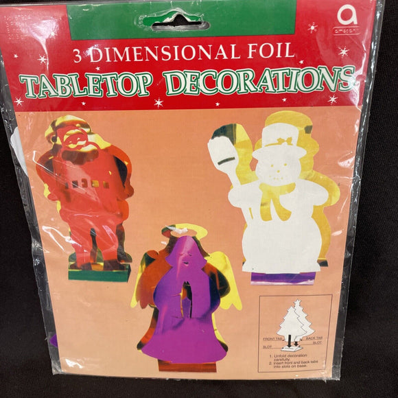 Christmas Tabletop 3 Dimensional Foil Decorations 7.8” High