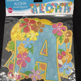 LUAU Tropical Beach Hawaiian Party Decoration ALOHA JOINTED STREAMER BANNER 33in