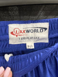 LaxWorld Lacrosse Shorts Royal Blue/White Stripe Elastic Waist w/Drawstrings XL