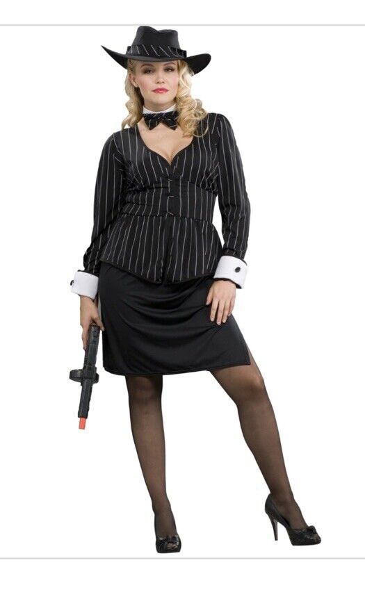 Women's Gangster Plus Size Costume Fits Up To Size 22