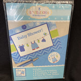 Shower  Love Boy Chevron Polka Dot Baby Shower 8 Party Invitations w/Envelopes