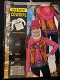 Cowgirl Printed Girls Child Country Western Halloween Costume T-Shirt-S 4-61