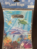 Creative Converting Ocean Party Party Favor 8 Loot Bags 6.5”x9”