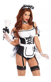 Leg Avenue 3pc Maid Costume, Black/White - LA-86727