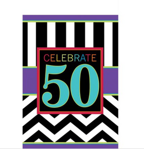 50th Fifty Celebration Tablecover Party Disposable Multicolor