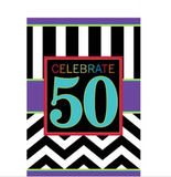 50th Fifty Celebration Tablecover Party Disposable Multicolor