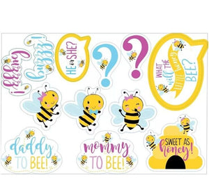 What Will the Little Honey Bee Animal Baby Shower Party Decoration Paper Cutouts