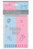 "GENDER REVEAL" Baby Shower BOY? GIRL? THANK YOU NOTES 8 count