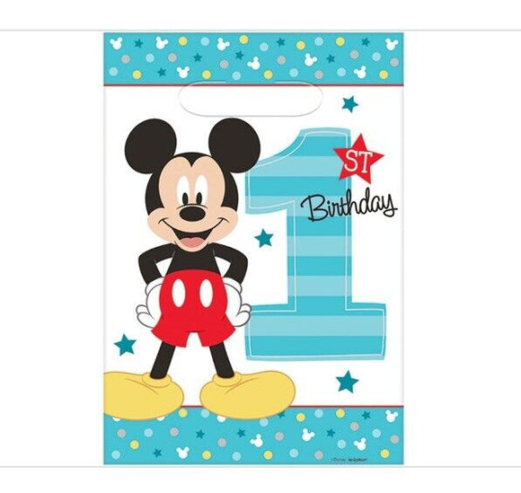 Mickey S Fun to Be One Loot Bags (8 Count)