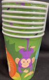 Jungle Safari 9 oz Hot/Cold Paper Cups 8 Pack Jungle Birthday Decorations