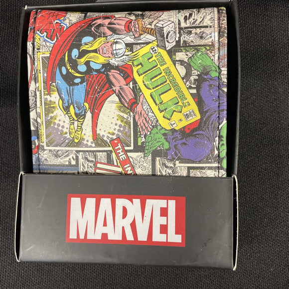 Marvel Hulk & Iron Man Comics Faux Leather Men’s Bifold Wallet