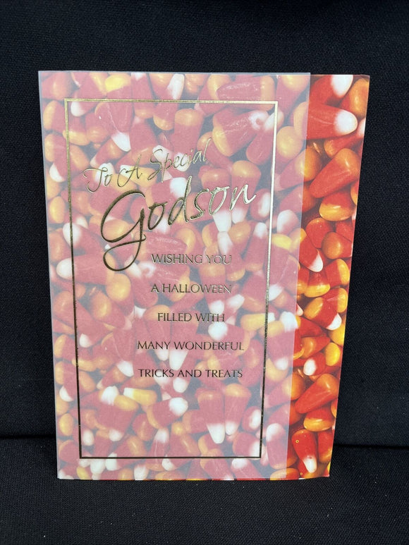 Happy Halloween Godson Greeting Card w/Envelope