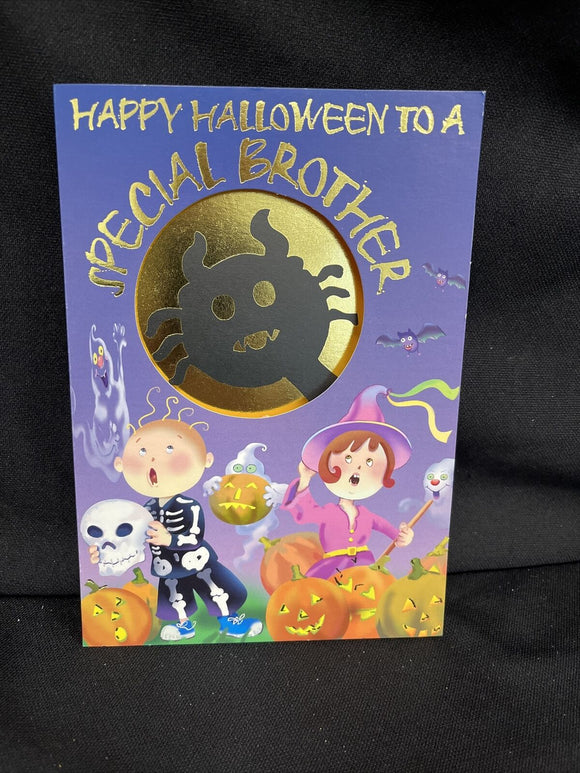 Happy Halloween Brother Greeting Card w/Envelope