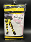 Leg Avenue 4710 Costumes Girls Striped Tights Blk/Yel Large 7-10