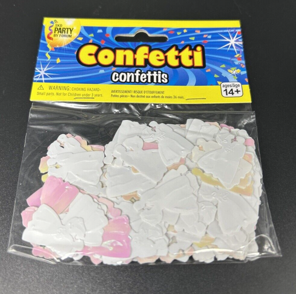 SKD Party By Forum White/Iridescent Bride & Groom Confetti  Party Supply
