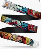 Marvel Comics Logo Full Color Seatbelt Buckle Belt - WMC074 REG 24”-38”