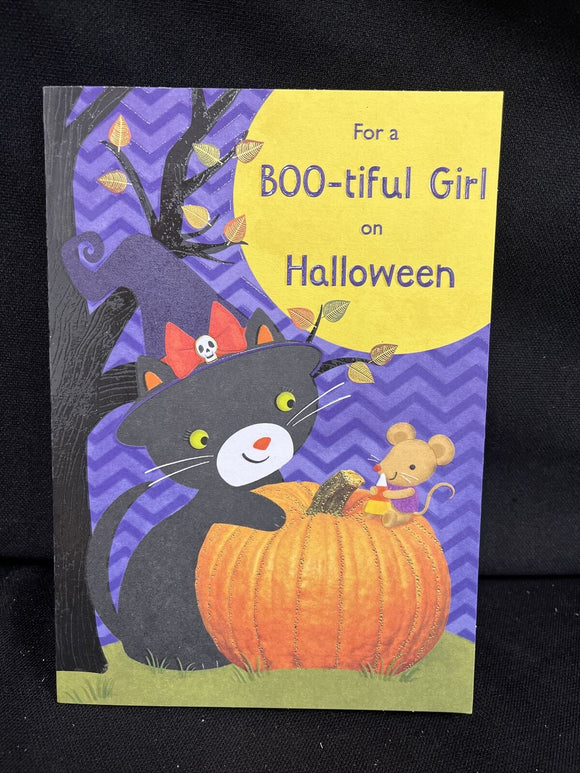 Happy Halloween Young Girl Greeting Card w/Envelope