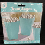 Amscan Paper Popcorn/Treat Boxes; 5.25"H x 2.5"Wx1.5" Robin Blue 5 Per Pack