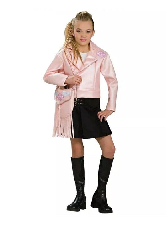 Girls Pink Harley Davidson Motorcycle Jacket & Sunglasses Costume Medium 8-10