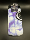 Marvel Black Panther Purple Tie-Dye Crew Socks Fit Shoe Size 5-12