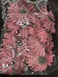 Lot Of 12 4” Pink & Black Zebra Craft Flowers w/ 1” Center Rhinestone3