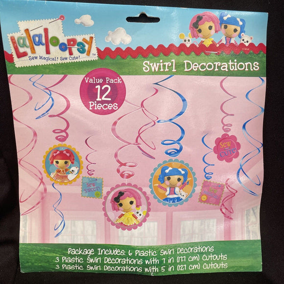 DesignWare Amscan LALALOOPSY Swirl Decorations w/Cut-outs Value Pack 12 Pcs. NEW