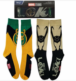Marvel Studios Disney+ LOKI  Novelty Adult Socks (Shoe Size 6-12) 2 Pairs
