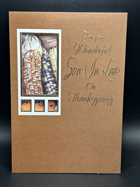 For Son-In-Law Thanksgiving Greeting Card w/Envelope