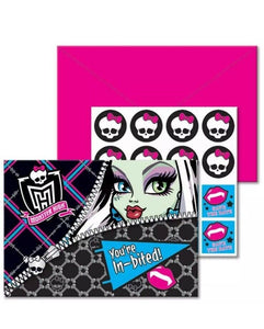 Monster High Save The Date Party Invitations Birthday Supplies 8 Per Package