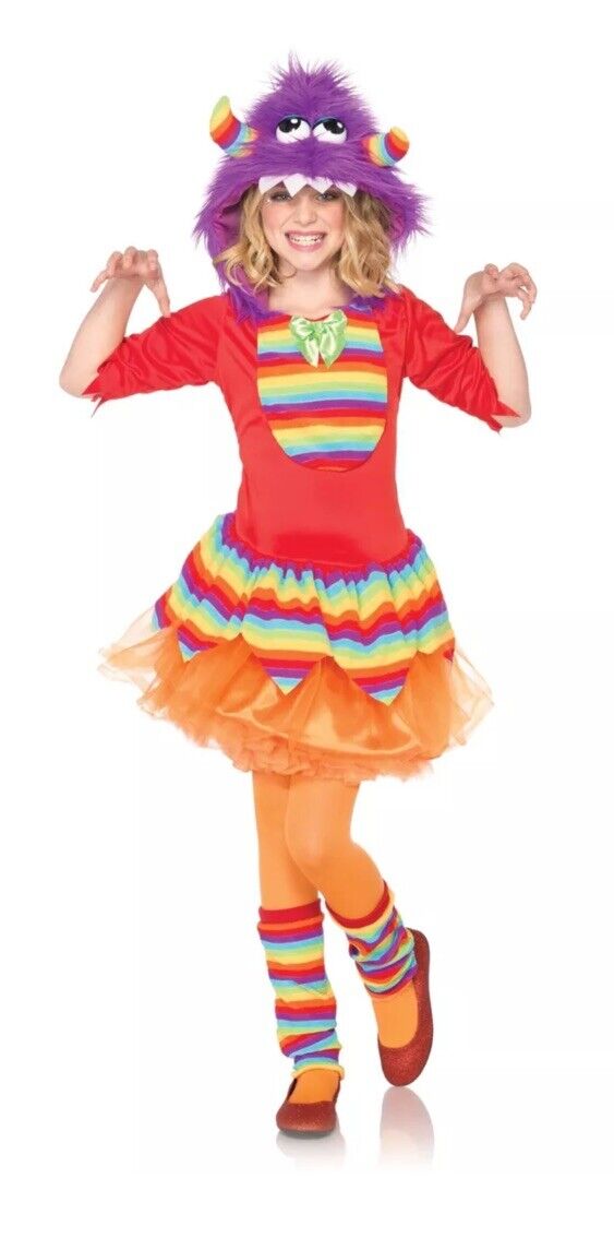 Furry Rainbow Monster Girls Child Costume Small 4-6