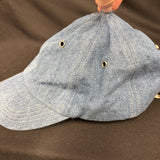 Denim Baseball Cap W/ Love Camp Patch  & Lace up Back 1