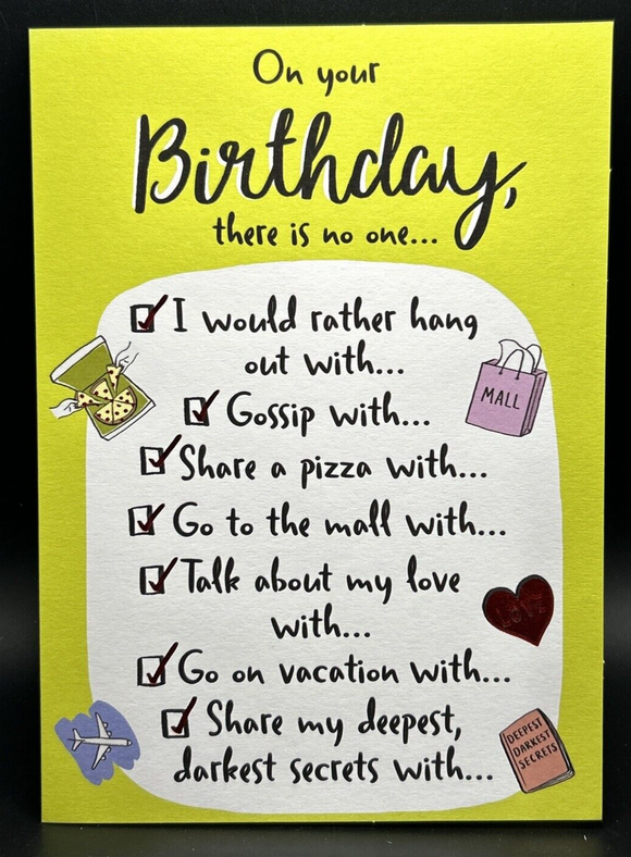 Friendship Birthday Greeting Card w/Envelope
