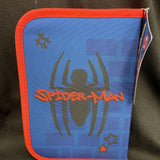 Scooli Spiderman Zip Around Pencil Case W/Colored Pencils & Accessories Marvel