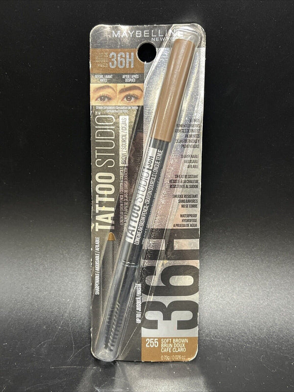 Maybelline Tattoo Studio 36H EYEBROW PENCIL Waterproof Brow #255 - Soft Brown