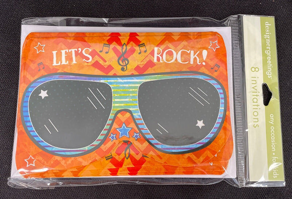 Let’s Rock Are You Ready For Some Fun! 8 Ct Party Invites