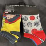 Avenger Heroes Kids No Show Socks 10Pack Size 6-8