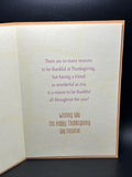 For A Great Friend on Thanksgiving Greeting Card w/Envelope