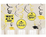 School Congrats Grad Yellow Pride 12x Foil Danglers