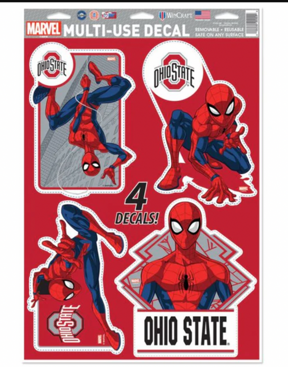 Ohio State Buckeyes 4 PIECE MARVEL SPIDERMAN DECALS 11