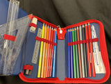 Scooli Spiderman Zip Around Pencil Case W/Colored Pencils & Accessories Marvel