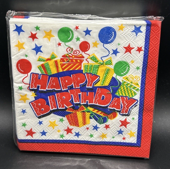 Happy Birthday Beverage Napkins 16 pcs