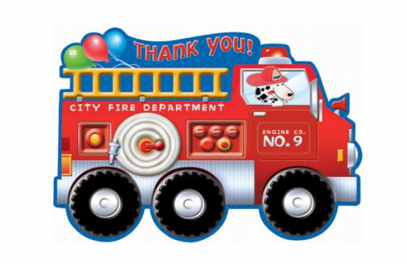 Fire Engine Fun Thank You Notes W/ Envelopes (8ct)