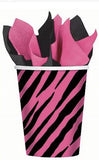 Oh So Fabulous Pink Zebra Animal Print Adult Birthday Party 9 oz. Paper Cups