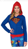 Superman Supergirl Cape Costume Hoodie Blue Medium/Large1