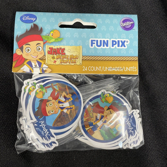 Disney Jake and The Neverland Pirates Wilton Fun Pix 24 Ct. Cupcake Toppers