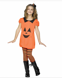 Pumpkin Romper Girls Child Halloween Costume Medium 8-10